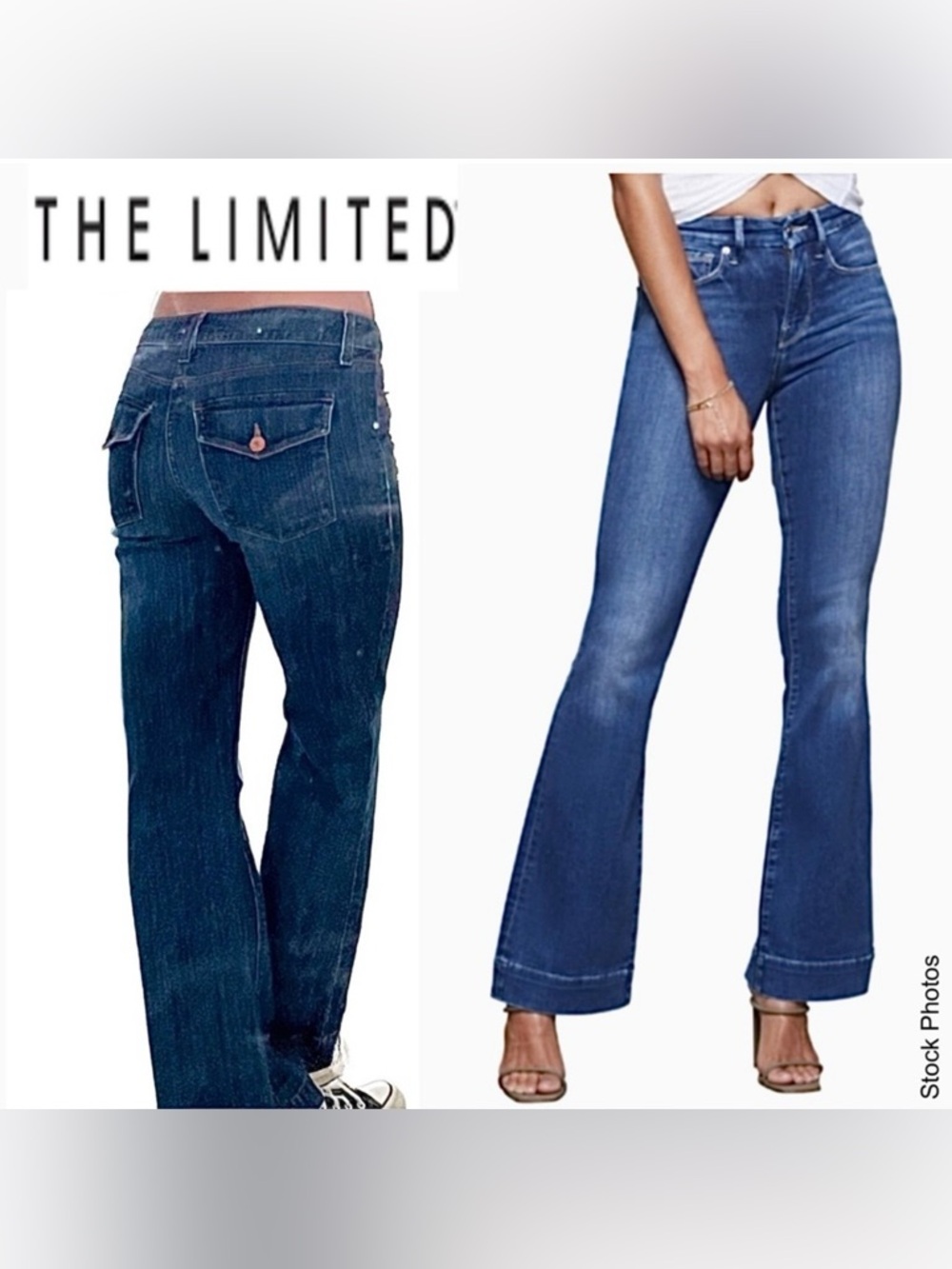 THE LIMITED Flare Bell Bottom Flap Pocket Jeans (0)